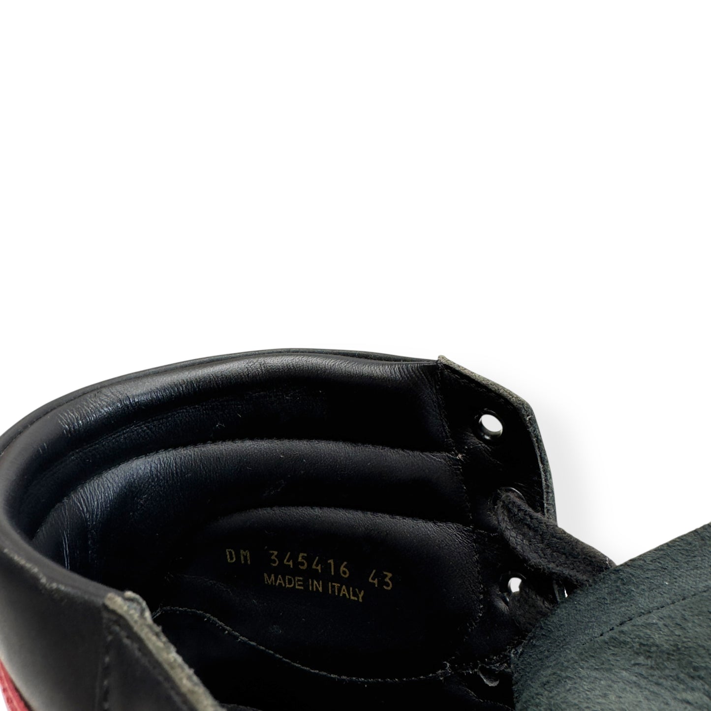 SAINT LAURENT SL-10 HIGH TOP LEATHER SNEAKER RED / BLACK UK9