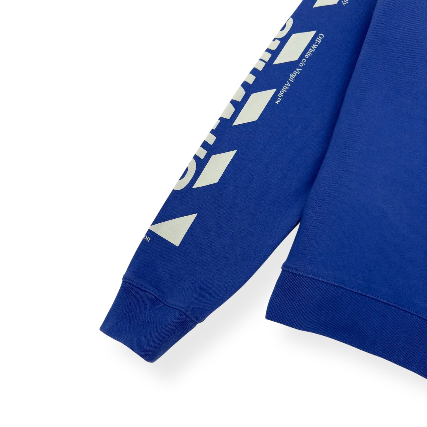 OFF WHITE DIAGONAL SPLIT LOGO SWEATSHIRT BLUE / YELLOW L