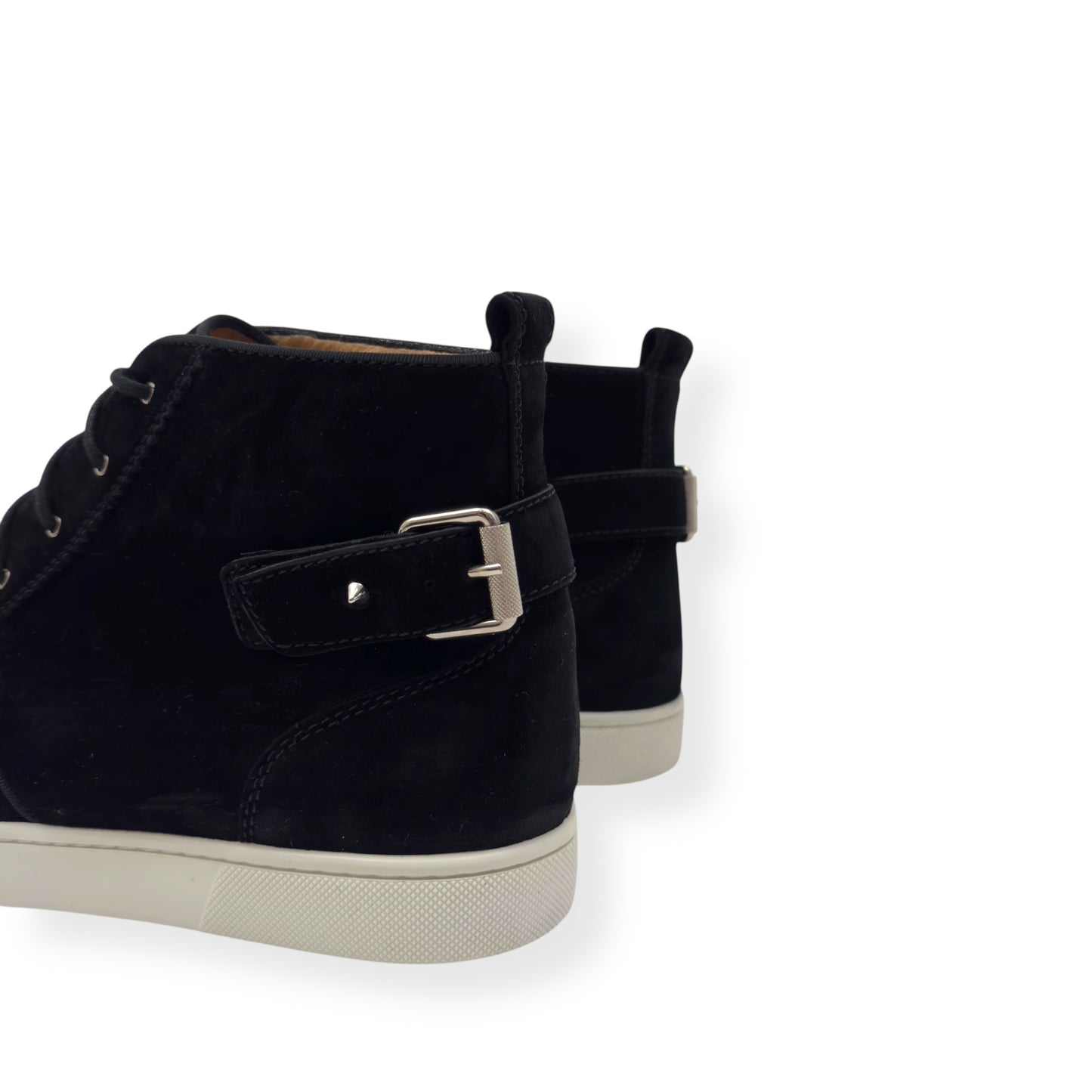 CHRISTIAN LOUBOUTIN NONO STRAP FLAT SUEDE SNEAKER BLACK 43 / UK9