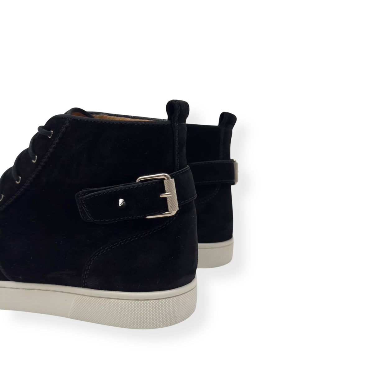CHRISTIAN LOUBOUTIN NONO STRAP FLAT SUEDE SNEAKER BLACK 43 / UK9