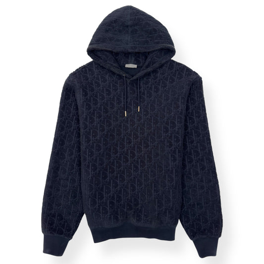 DIOR OBLIQUE RELAXED-FIT HOODIE NAVY L