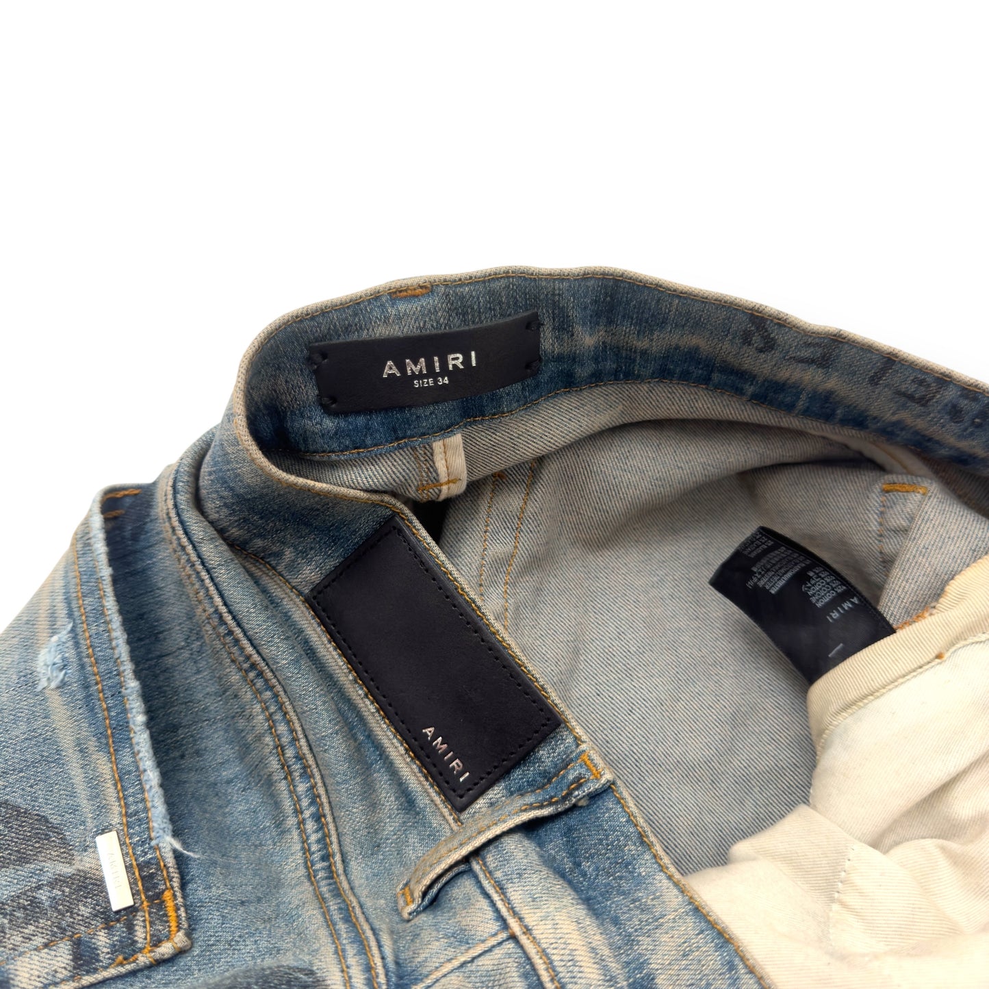 AMIRI MILITARY STENCIL LOGO SKINNY DENIM JEANS W34”