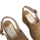 JIMMY CHOO DEYA 95 SUEDE ESPADRILLE WEDGE TAN 38 / UK5