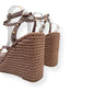 VALENTINO GARAVANI ROCKSTUD LEATHER ESPADRILLE NEUTRAL / PINK 38 / UK5