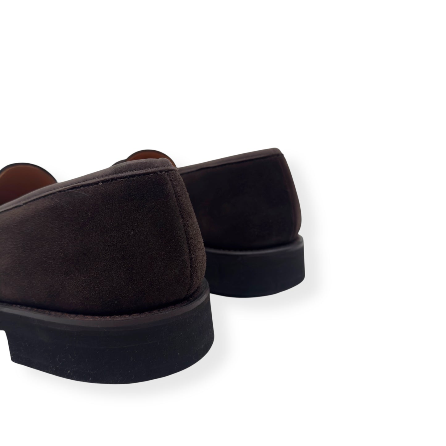 THOM SWEENEY CALF SUEDE PENNY LOAFER ESPRESSO BROWN UK9.5