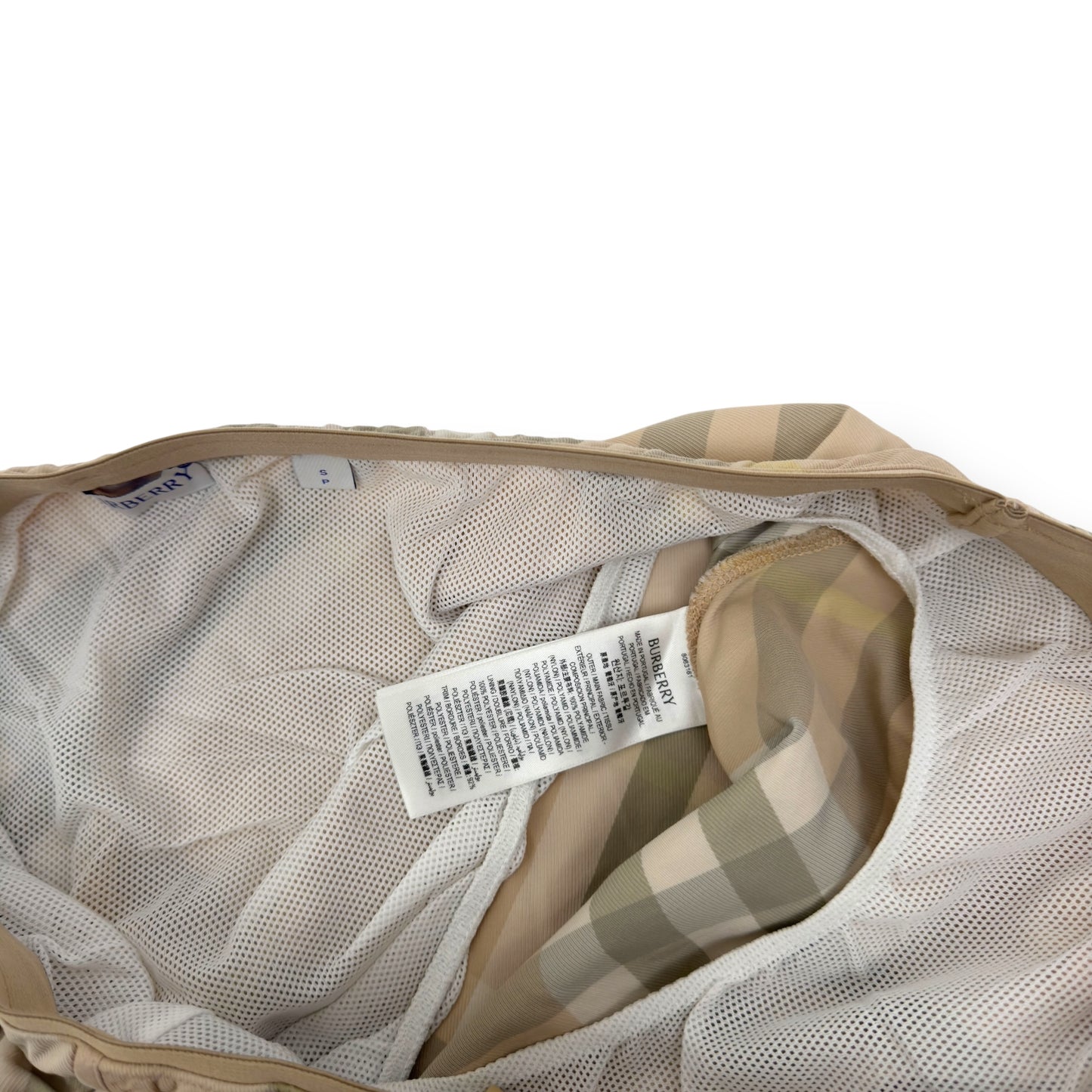 BURBERRY CHECK SWIM SHORTS SAND S
