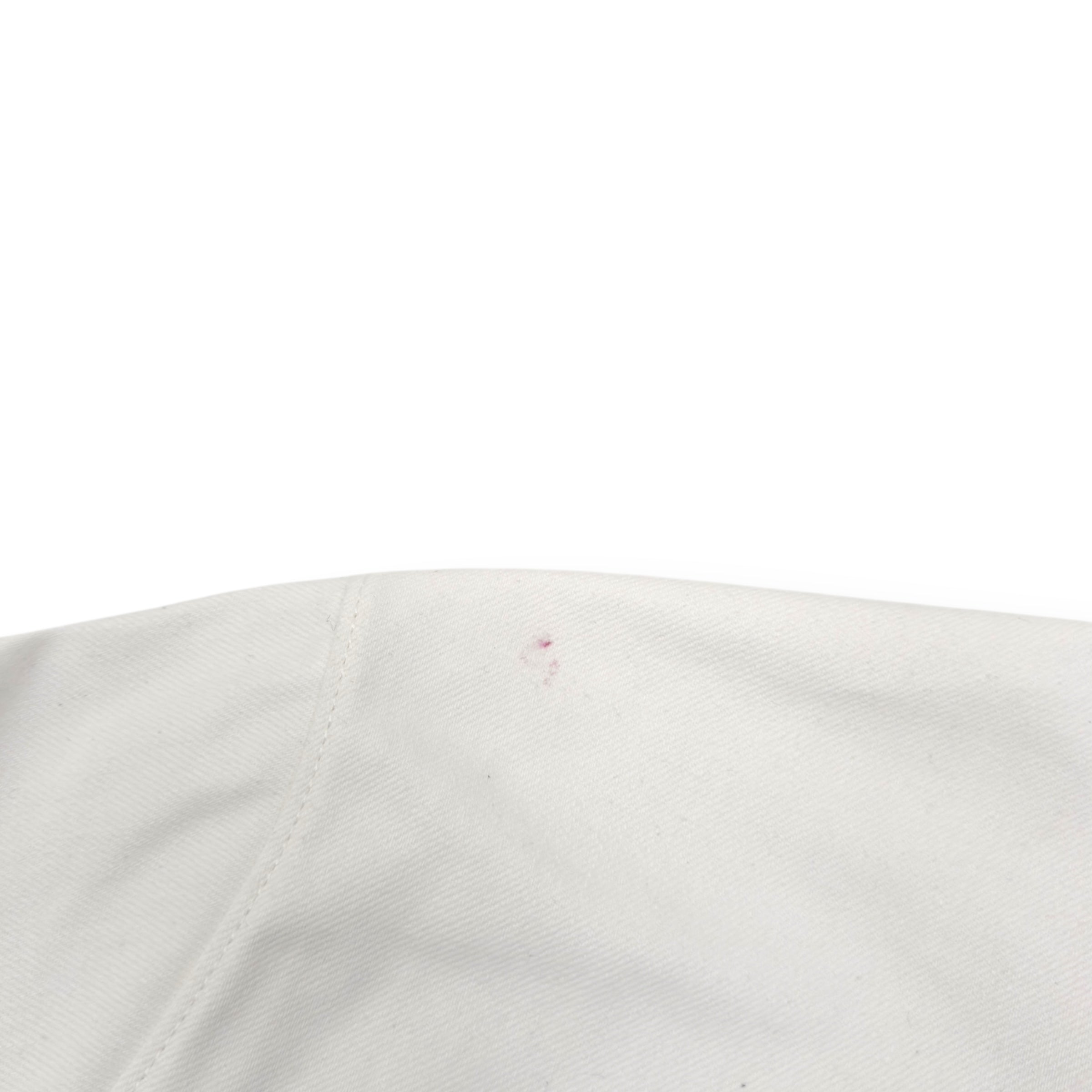 PRADA TRIANGLE LOGO ZIP-UP DENIM HOODIE WHITE M
