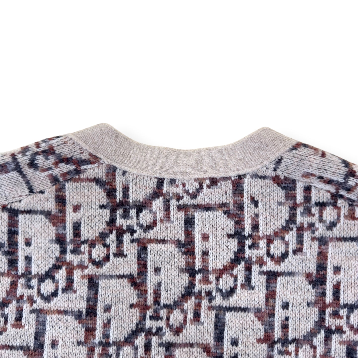 DIOR OBLIQUE VIRGIN WOOL JACQUARD CARDIGAN BEIGE / BROWN XXL