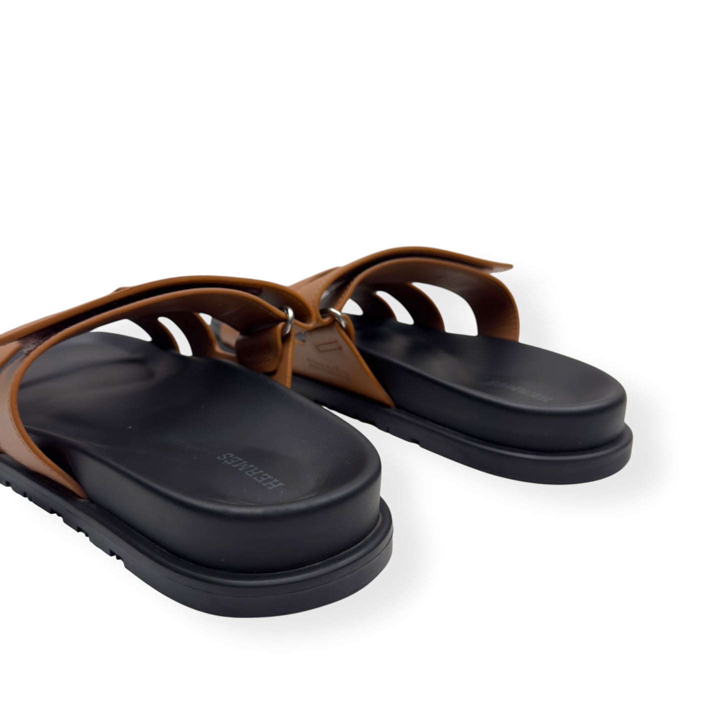 HERMÈS CHYPRE CALFSKIN LEATHER SANDALS NATUREL 42.5 / UK8.5