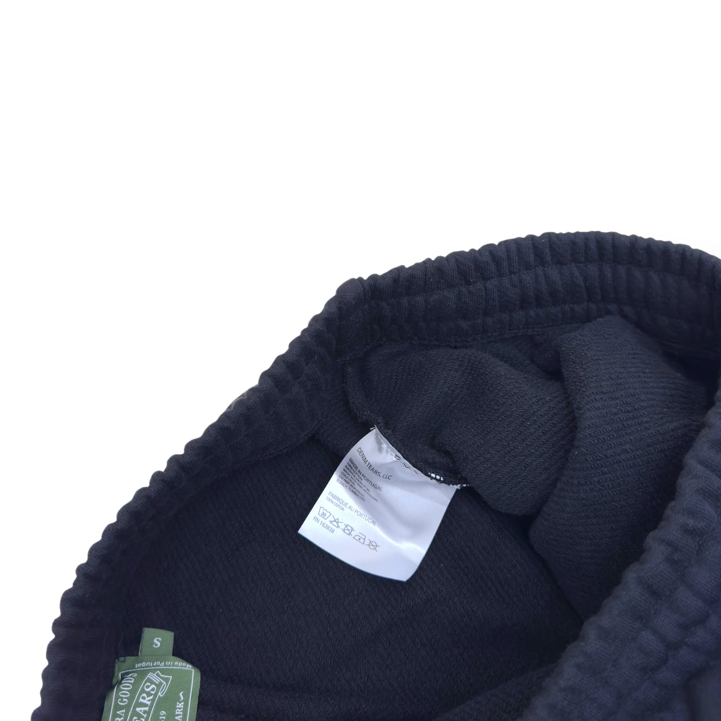 DENIM TEARS THE COTTON WREATH SWEATPANTS BLACK / WHITE S