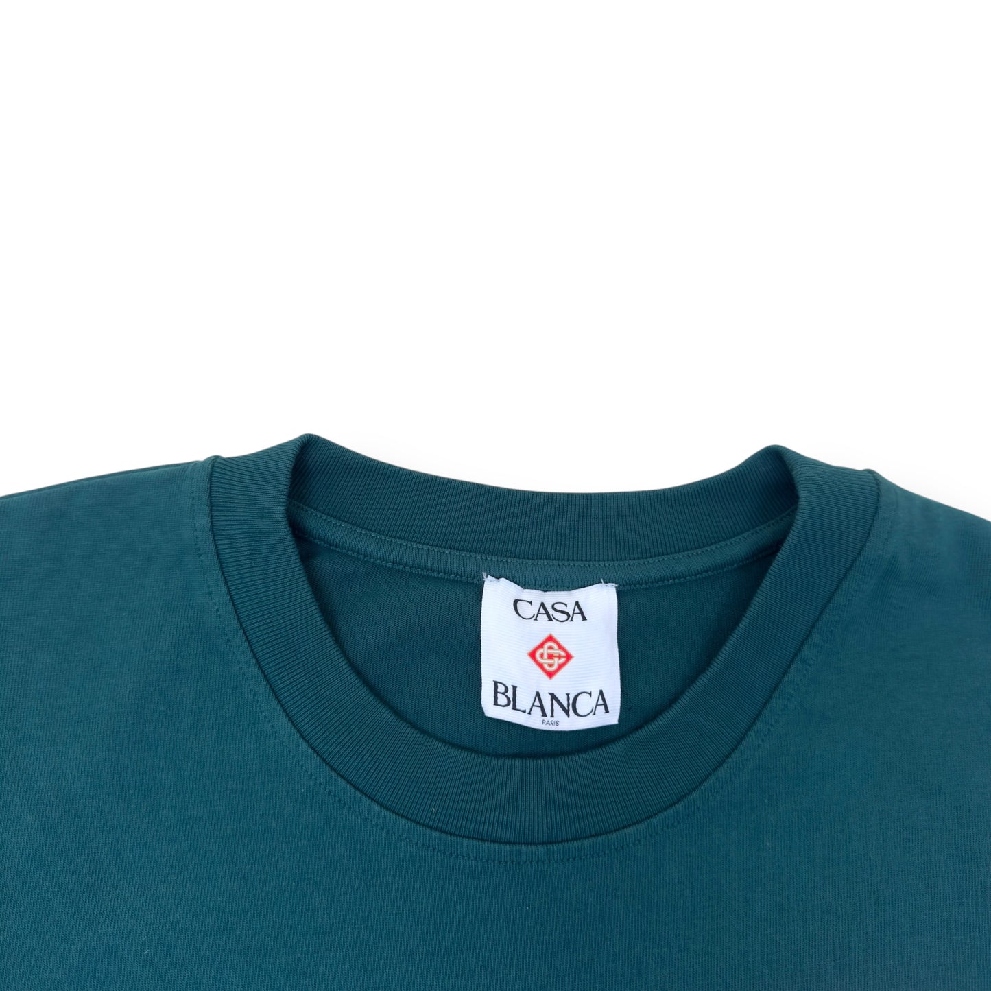 CASABLANCA GOTHIC STACKED LOGO T-SHIRT GREEN L