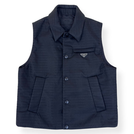 PRADA RE-NYLON PLAQUE-LOGO PADDED GILET BLACK M