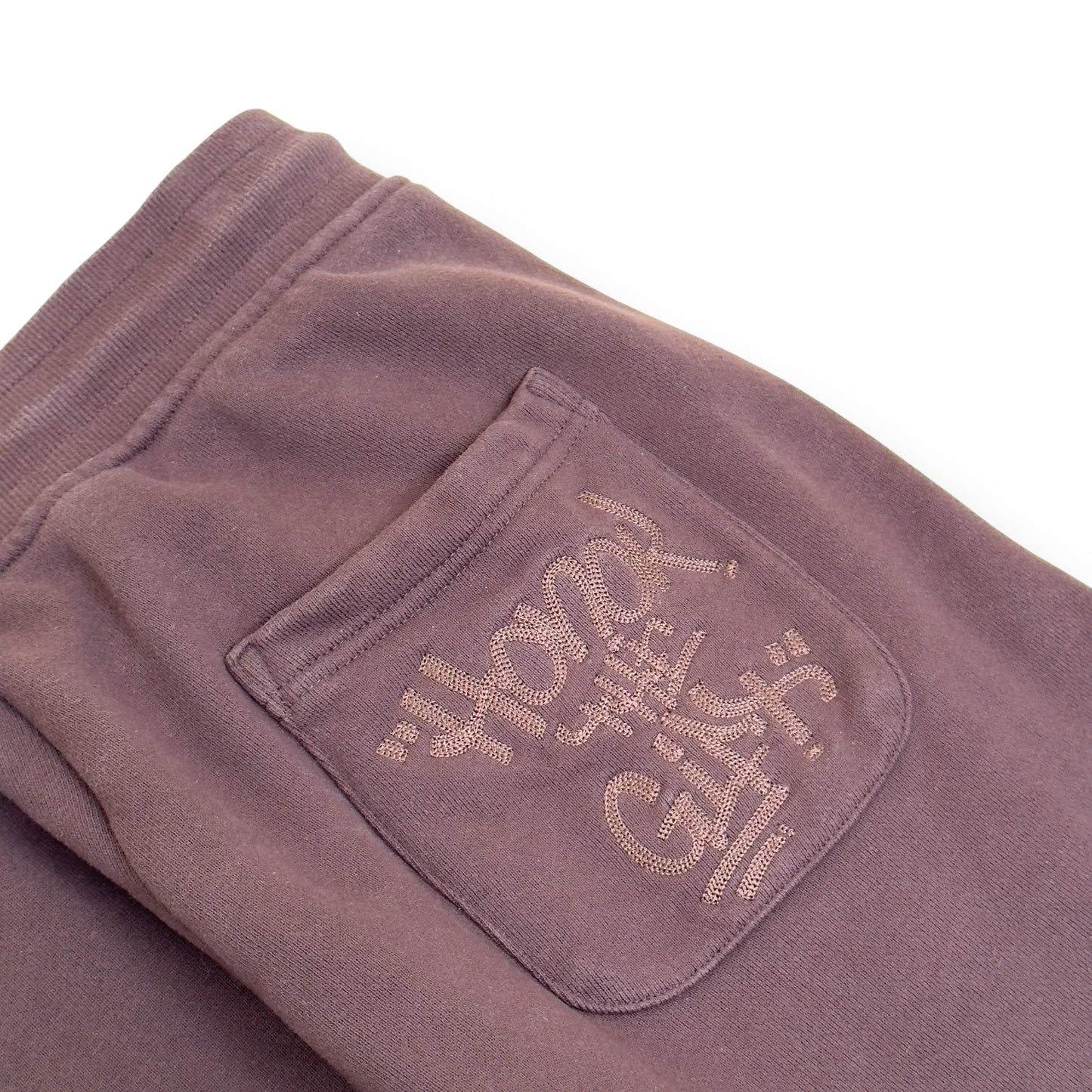 HONOR THE GIFT SCRIPT EMBROIDERED SWEAT PANTS BROWN M