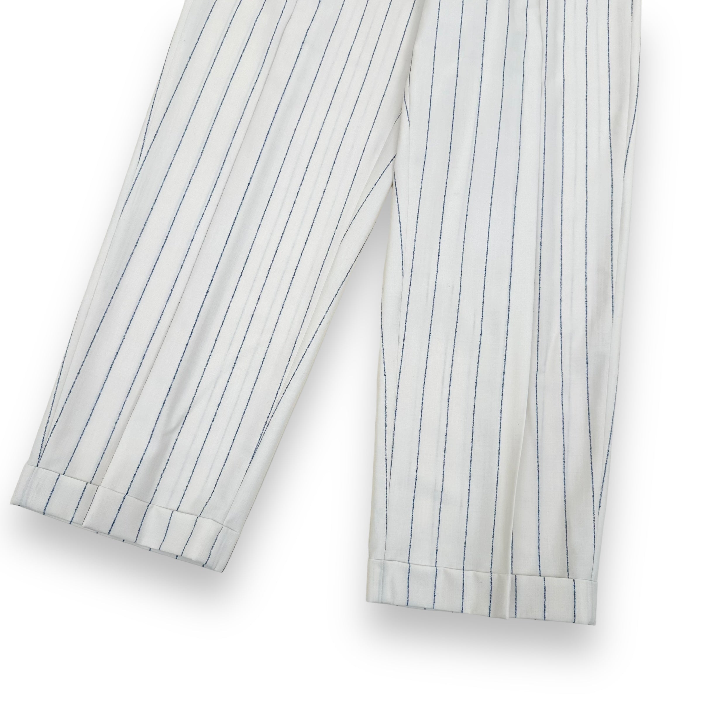 MARNI PINSTRIPE TAILORED TROUSERS NATURAL / BLUE L