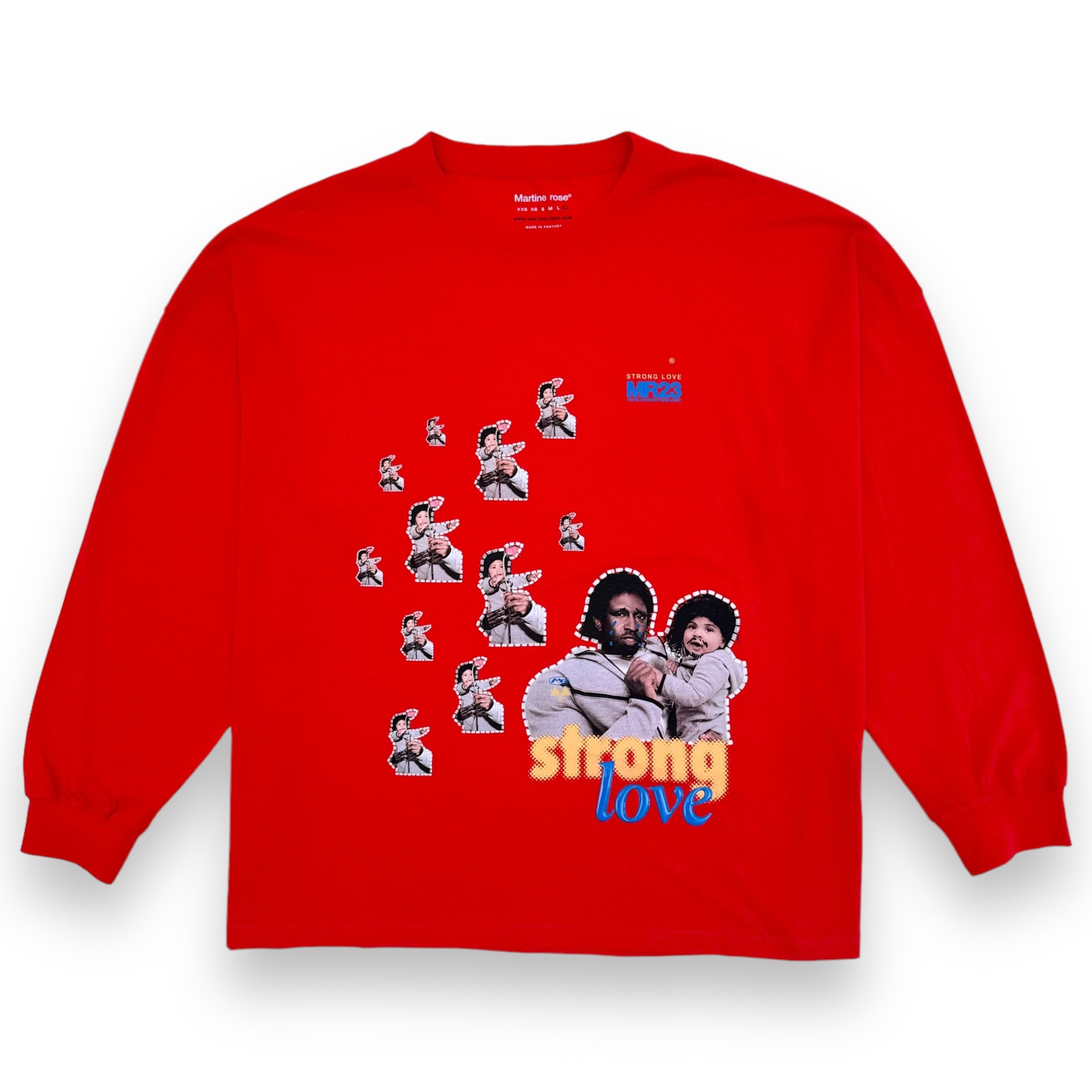 MARTINE ROSE OVERSIZED LONG SLEEVE T-SHIRT RED XL
