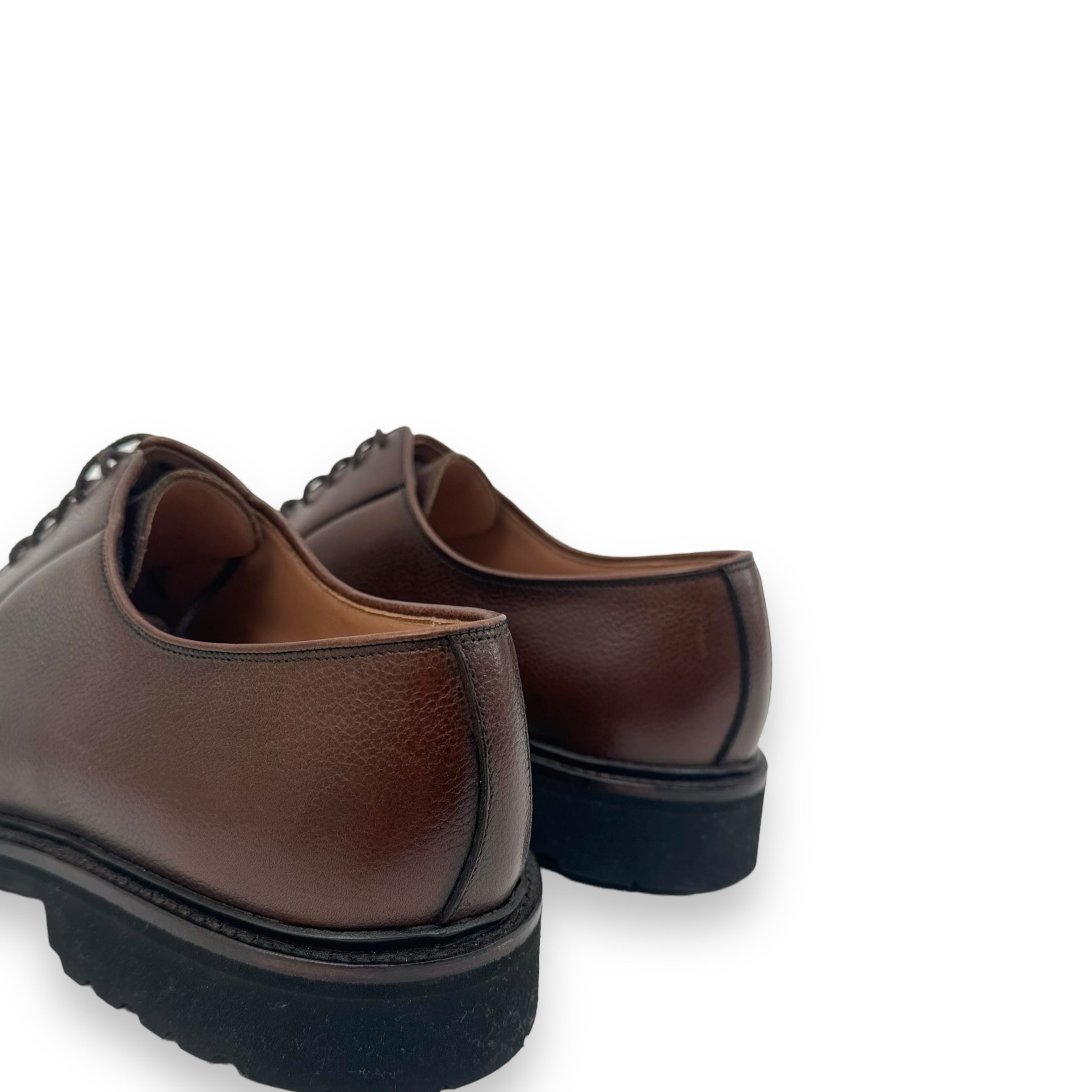 CROCKETT & JONES LACE-UP LEATHER DERBY SHOES BROWN UK10