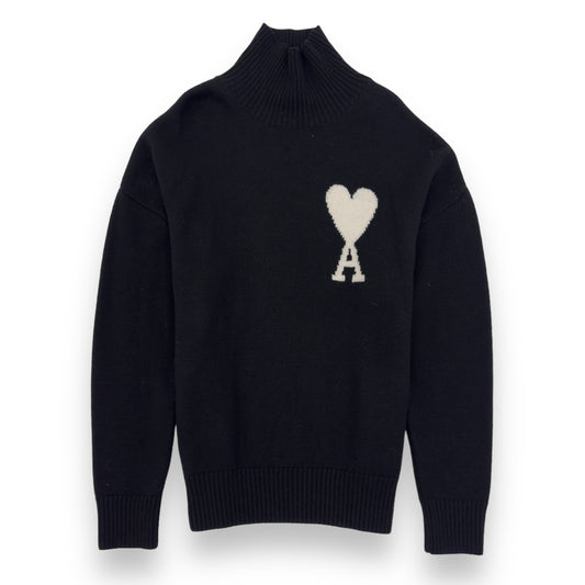 AMI PARIS WOOL LOGO SWEATER BLACK L