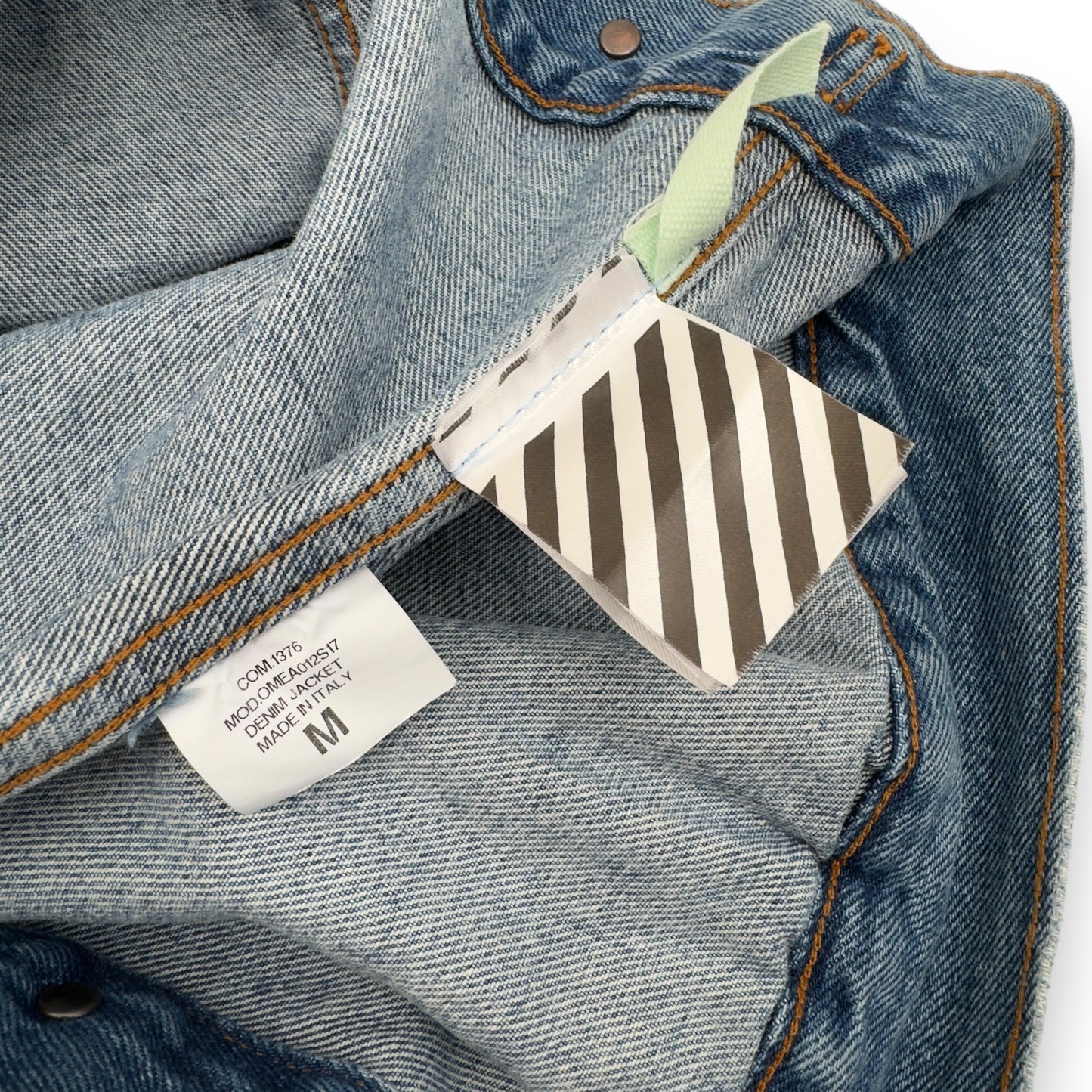 OFF-WHITE SPRAY PAINT DENIM JACKET BLUE M