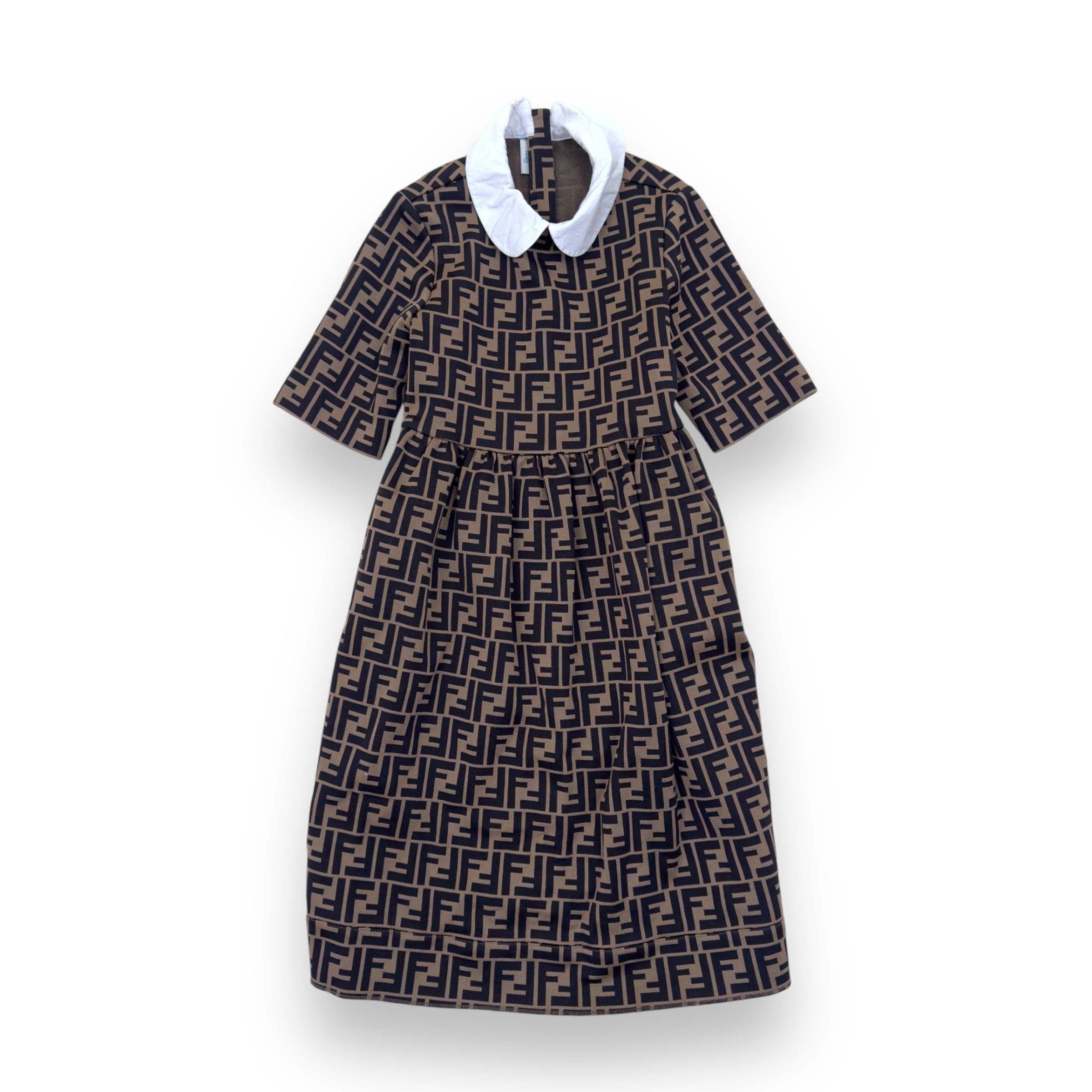 GIRLS FENDI FF DRESS BROWN AGE 8