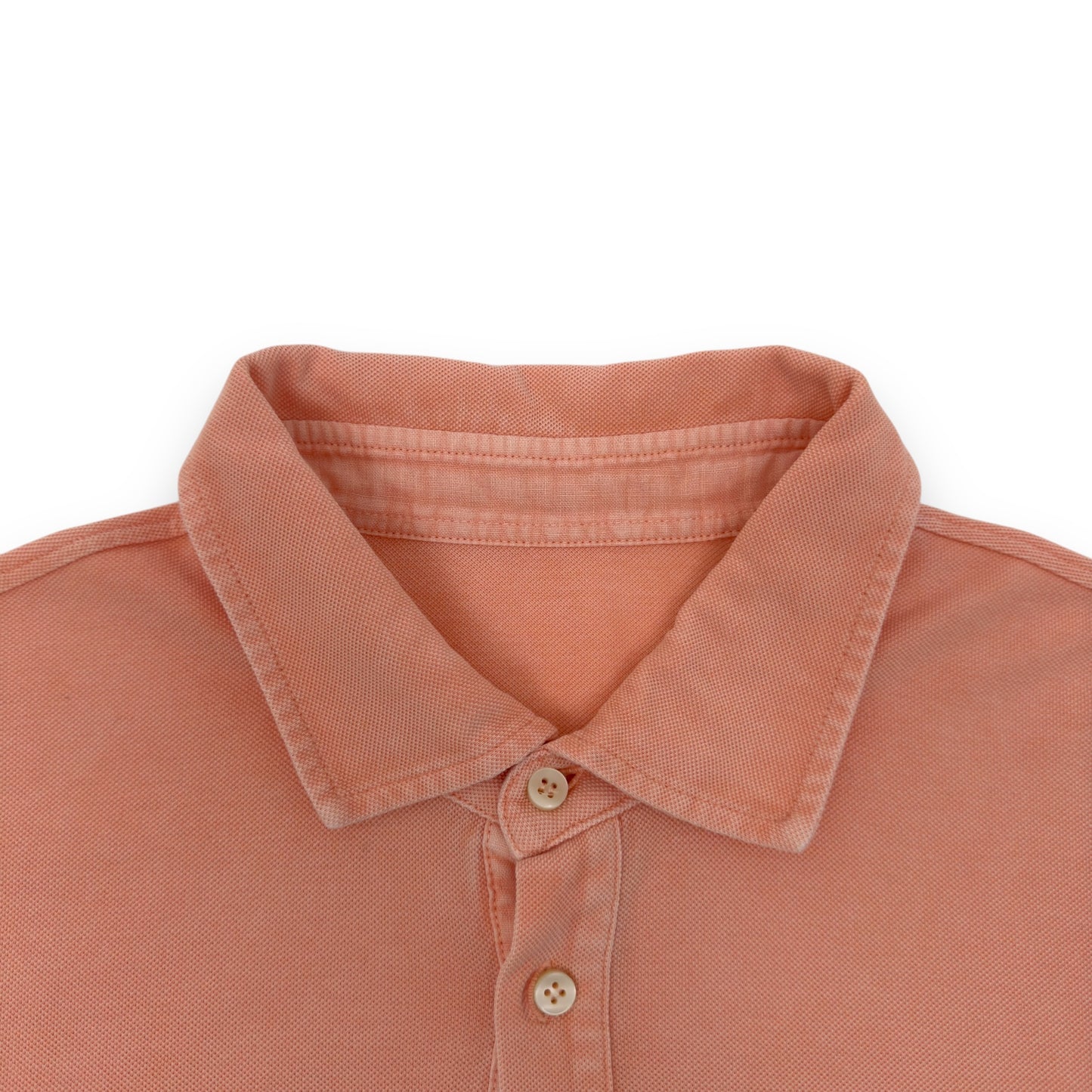 THOM SWEENEY COTTON LONG SLEEVE POLO CORAL M