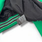AMIRI LOGO-EMBOIDERED APPLIQUÉD BONE WOOL JACKET GREEN / WHITE 50 / L