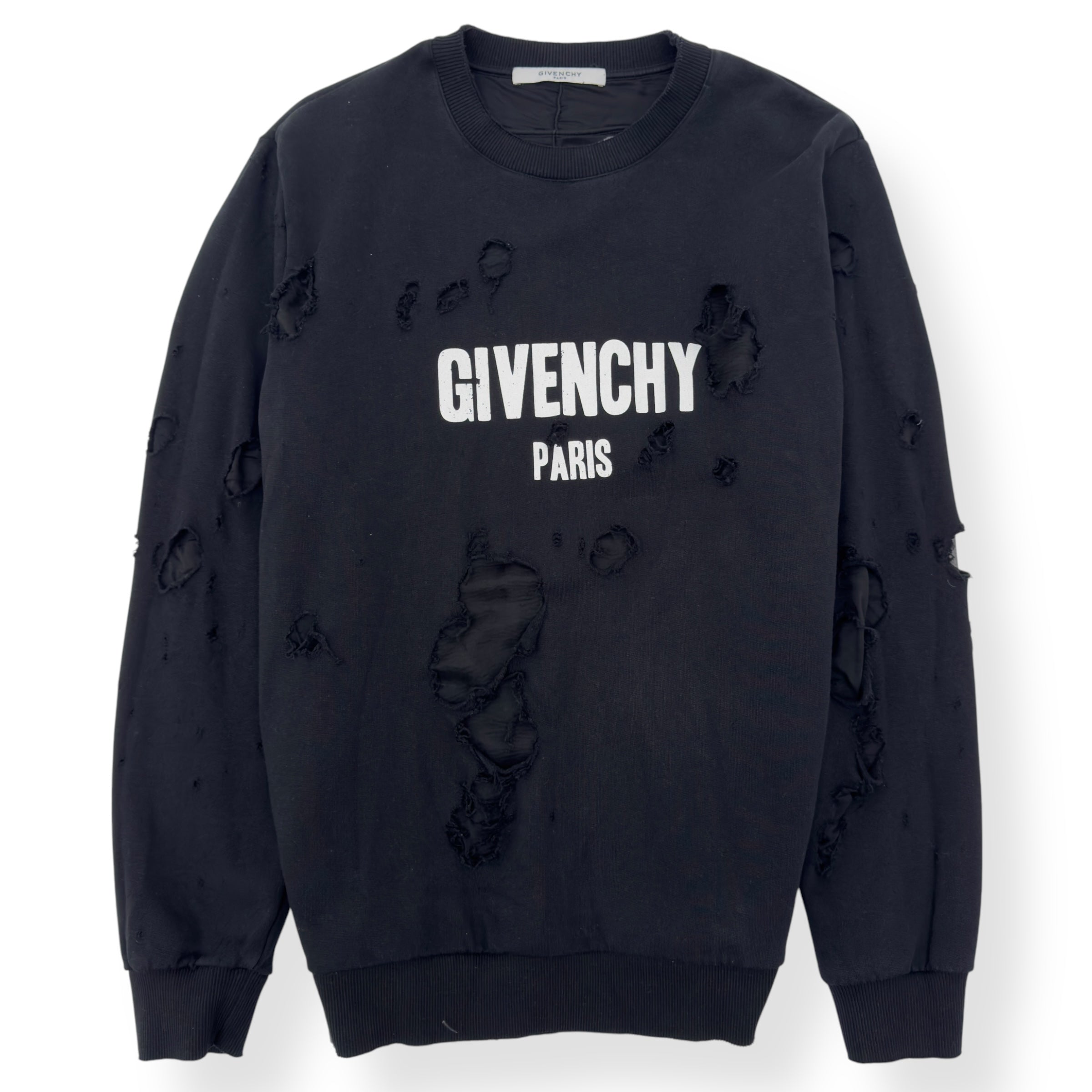 GIVENCHY DESTROYED CREWNECK SWEATSHIRT BLACK M