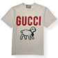 GUCCI LAMB PRINT COTTON T-SHIRT CREAM / RED L