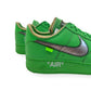 NIKE AIRFORCE 1 X OFF-WHITE LOW TOP SNEAKER BROOKLYN GREEN UK11