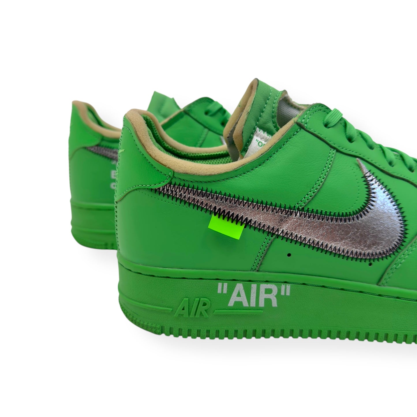 NIKE AIRFORCE 1 X OFF-WHITE LOW TOP SNEAKER BROOKLYN GREEN UK11