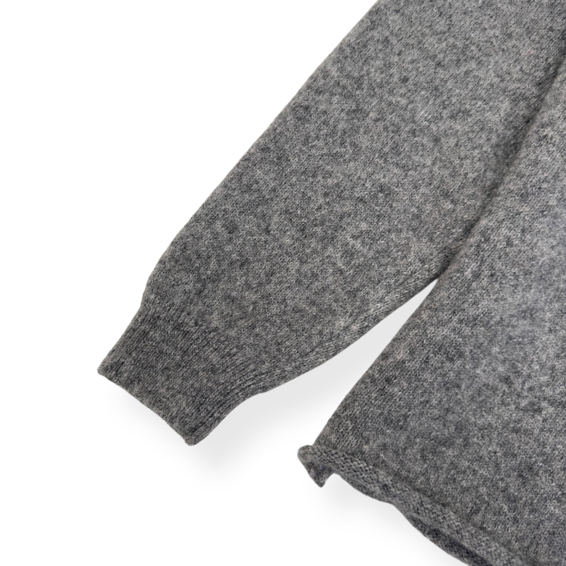 JACQUEMUS LE PULL WOOL-BLEND SWEATER GREY / WHITE L