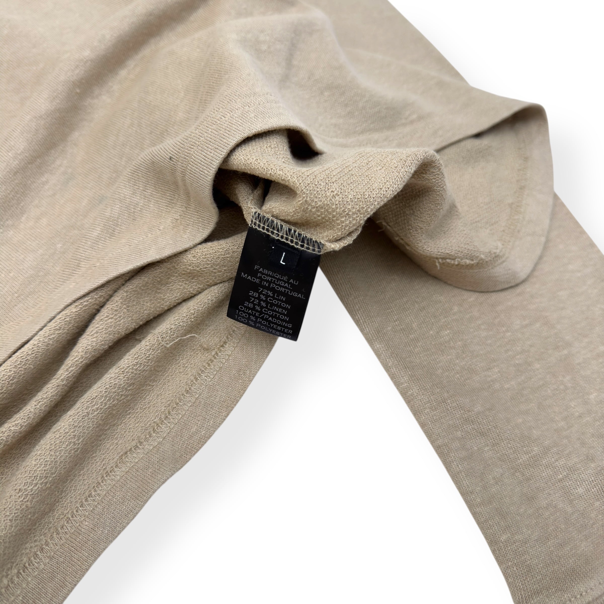 BALMAIN LOGO PRINT HOODIE BEIGE / BLACK L