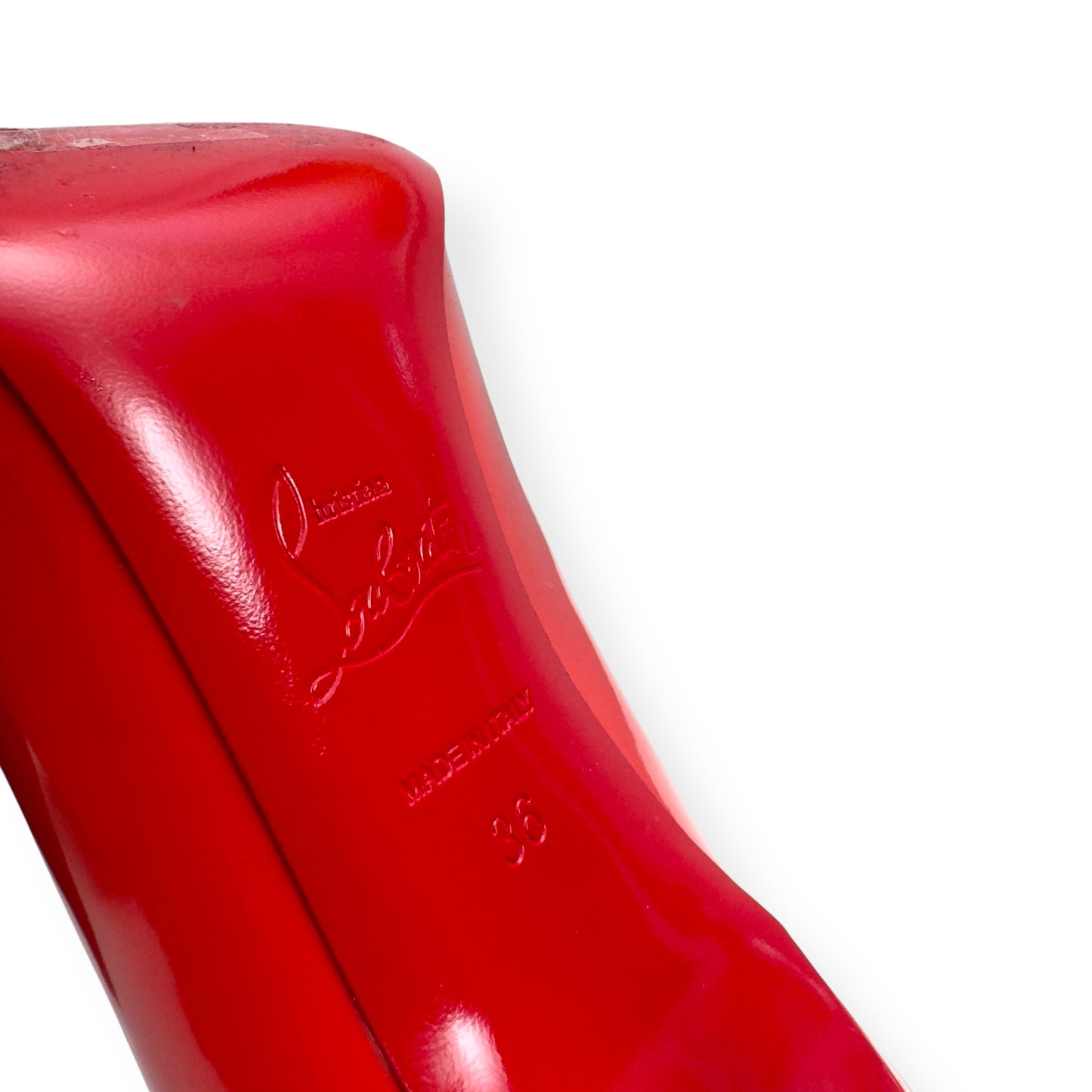 CHRISTIAN LOUBOUTIN PIGALLE 100MM PATENT LEATHER POINTED TOE PUMPS RED 36 / UK3