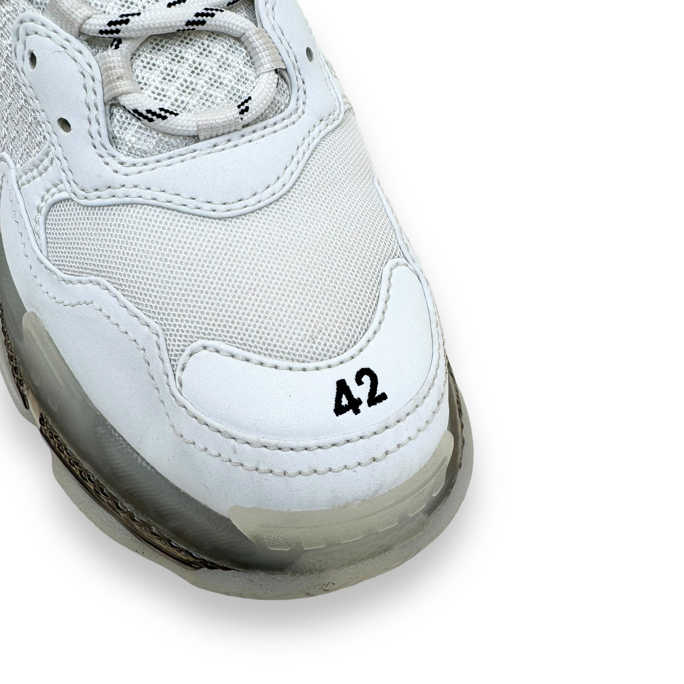 BALENCIAGA TRIPLE S CLEAR SOLE SNEAKER WHITE UK8