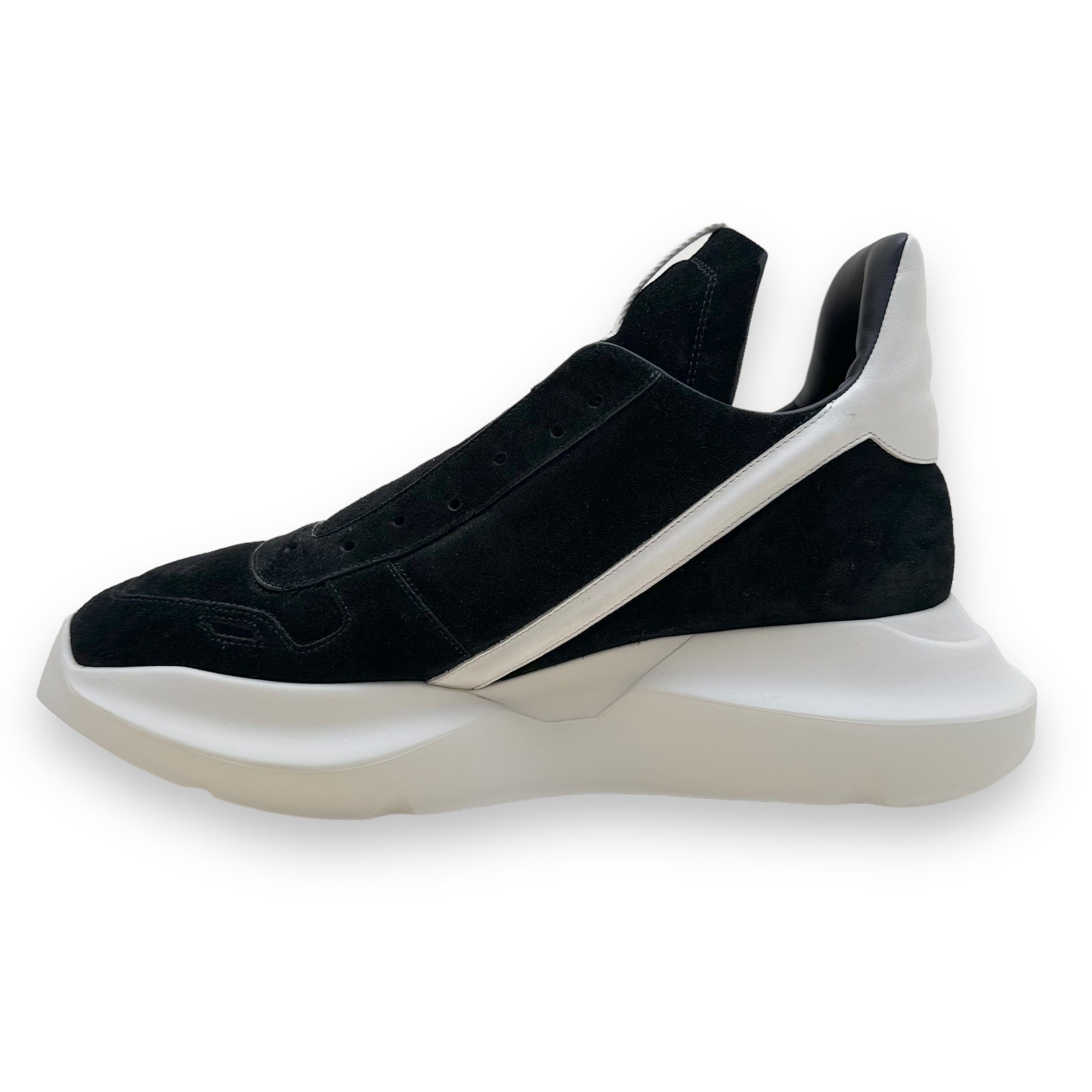 RICK OWENS GETH SUEDE RUNNER SNEAKER BLACK UK11