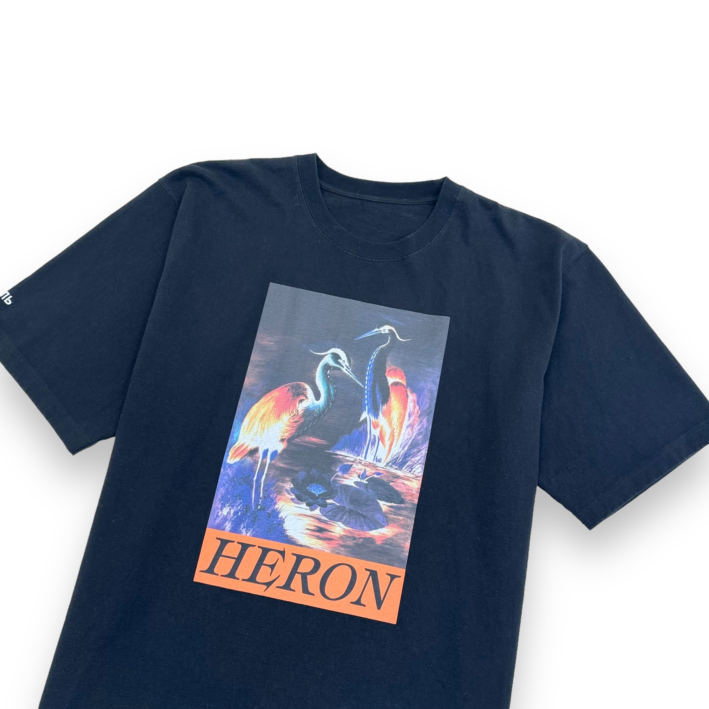 HERON PRESTON GRAPHIC PRINT T-SHIRT BLACK XXL