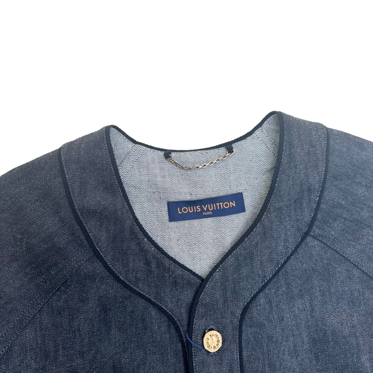 LOUIS VUITTON EMBOSSED MONOGRAM BASEBALL SHIRT SS22 GREY L