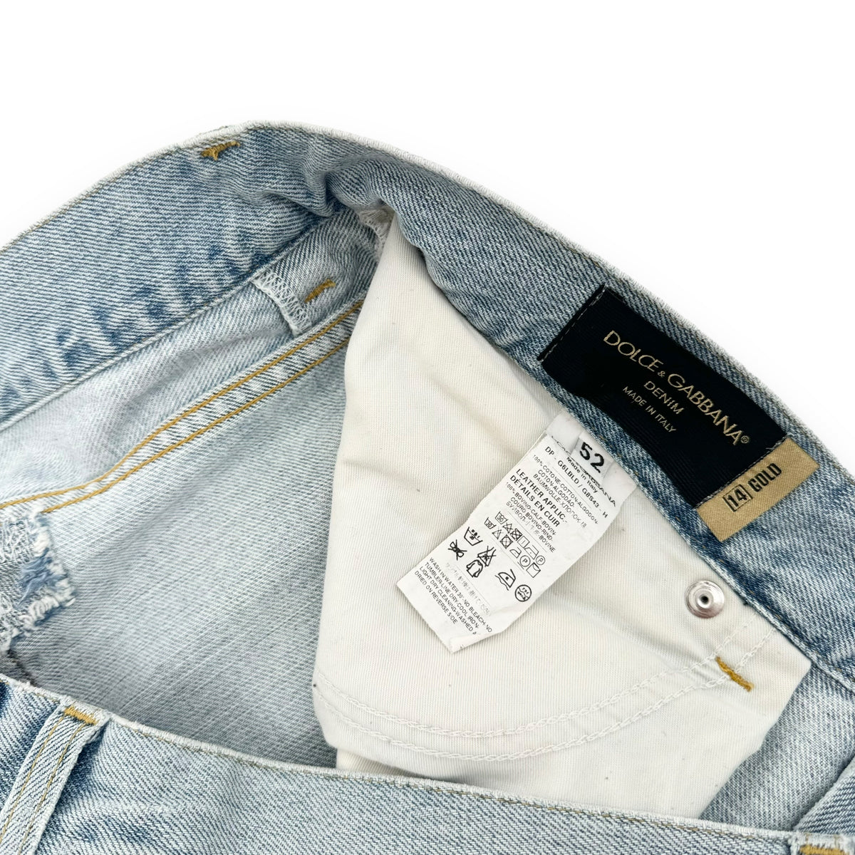 DOLCE & GABBANA DISTRESSED DENIM JEANS BLUE XL