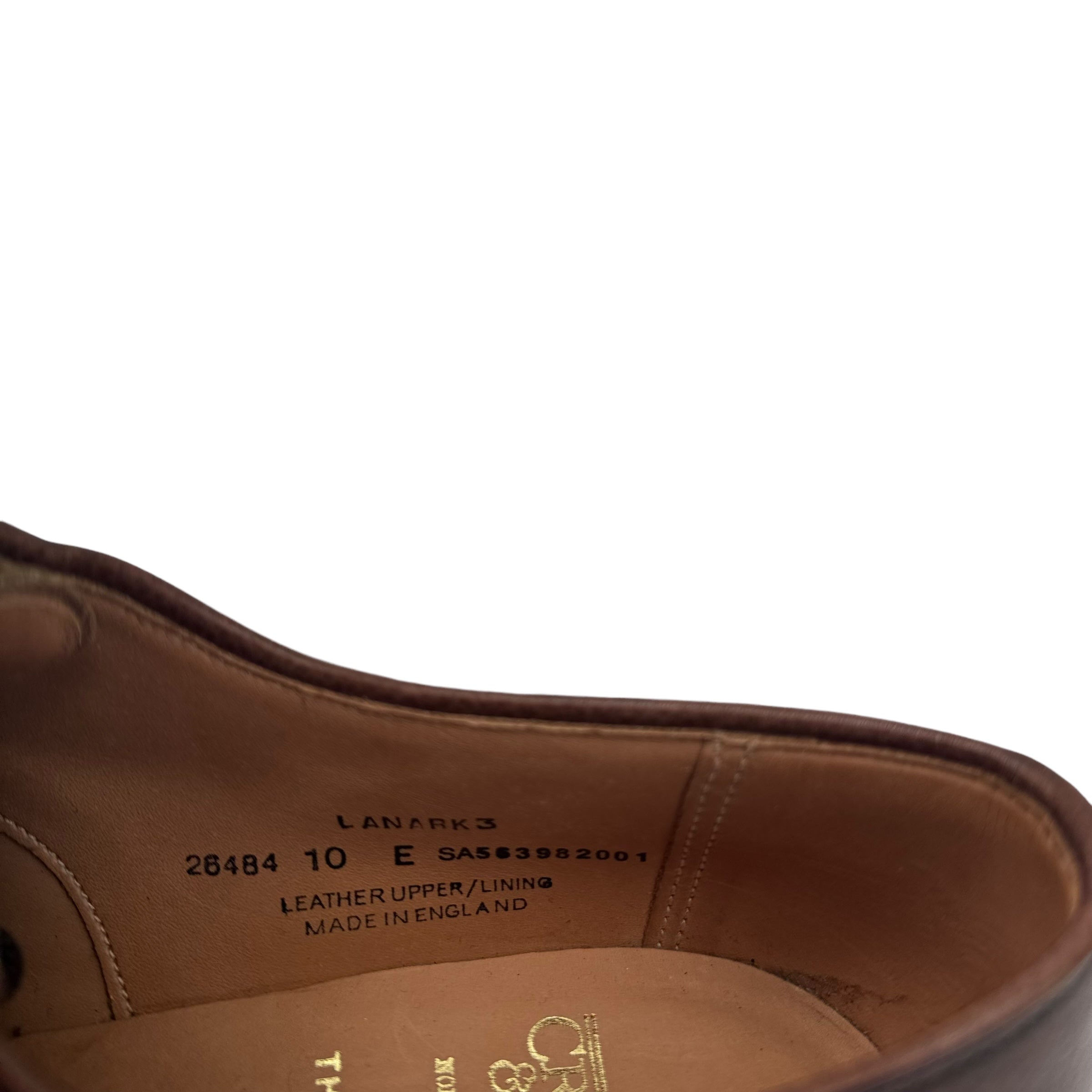 CROCKETT & JONES LACE-UP LEATHER DERBY SHOES BROWN UK10