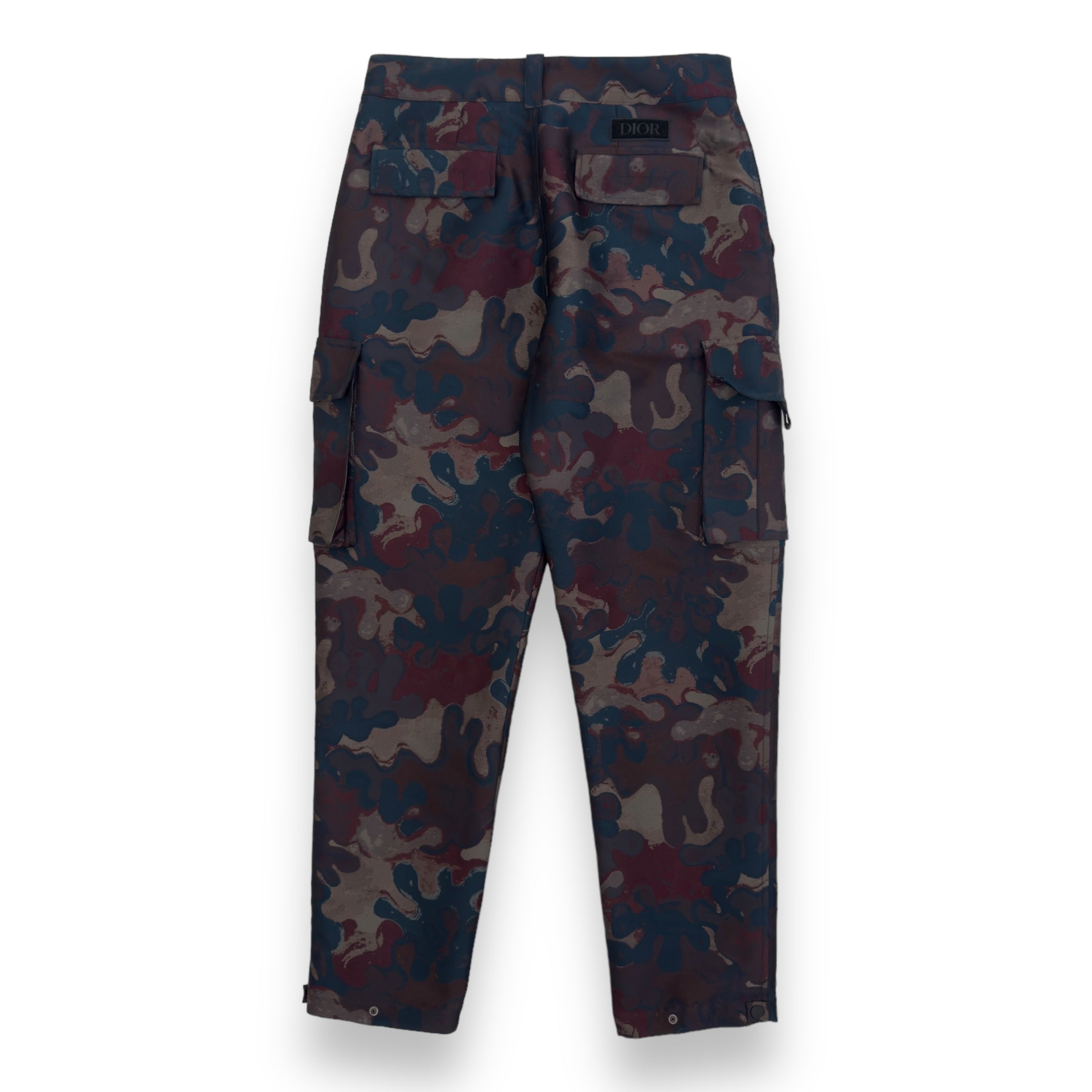 DIOR X PETER DOIG SS21 JACQUARD CAMOUFLAGE CARGO TROUSERS M
