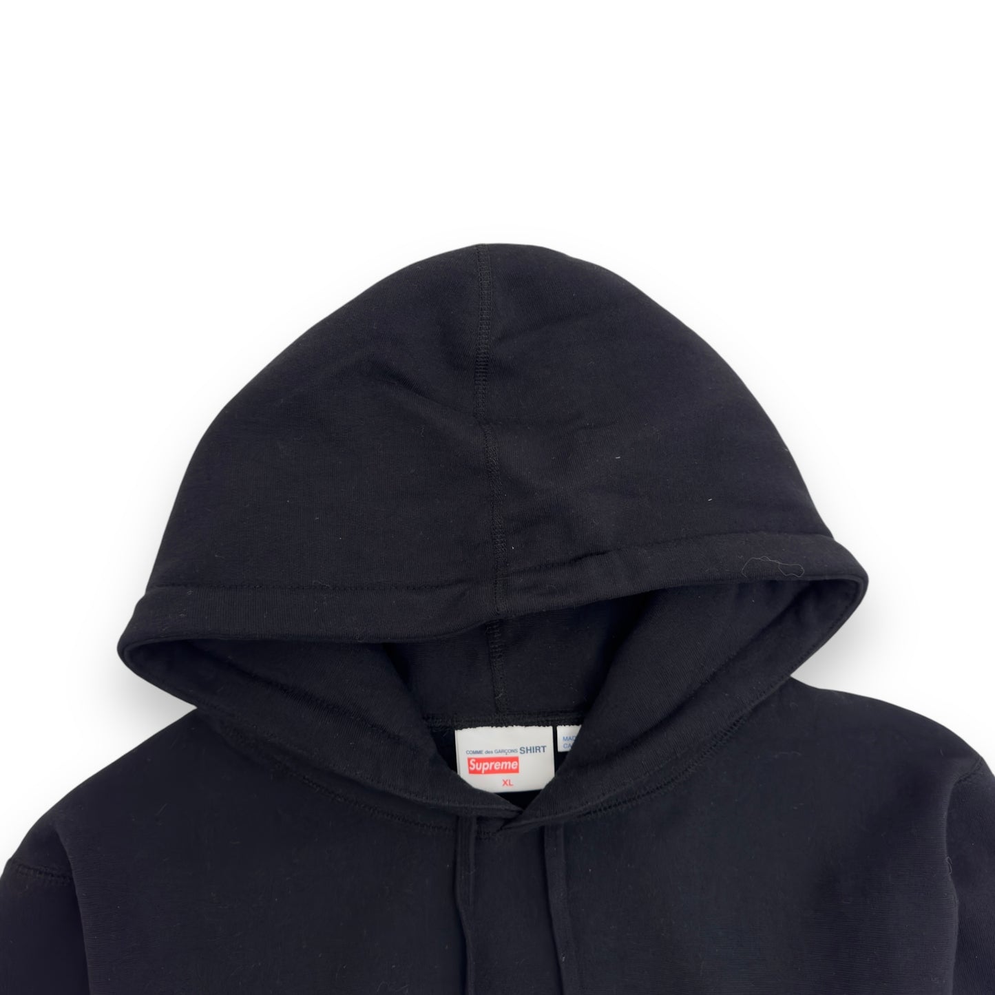 SUPREME X COMME DES GARÇONS LOGO-PRINT HOODIE BLACK / RED XL