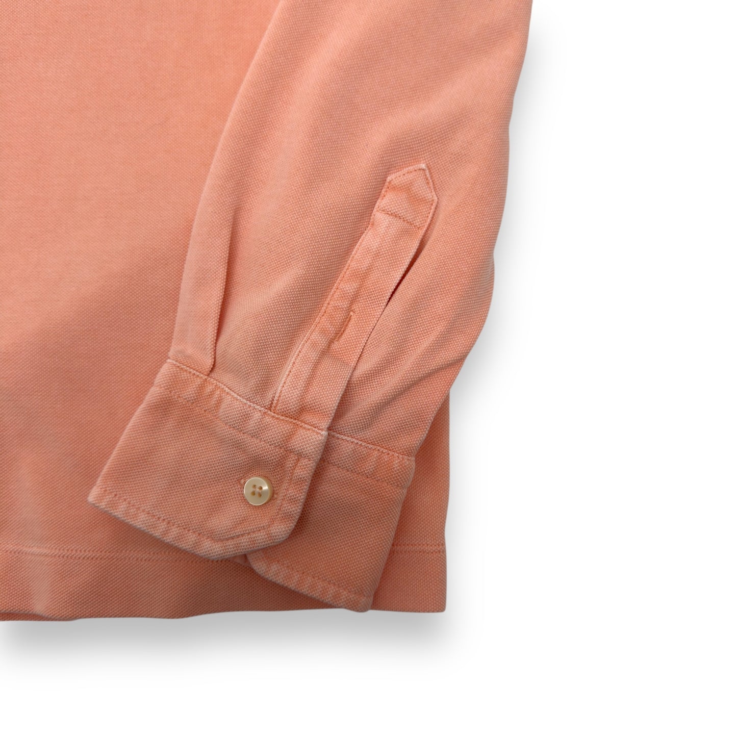 THOM SWEENEY COTTON LONG SLEEVE POLO CORAL M