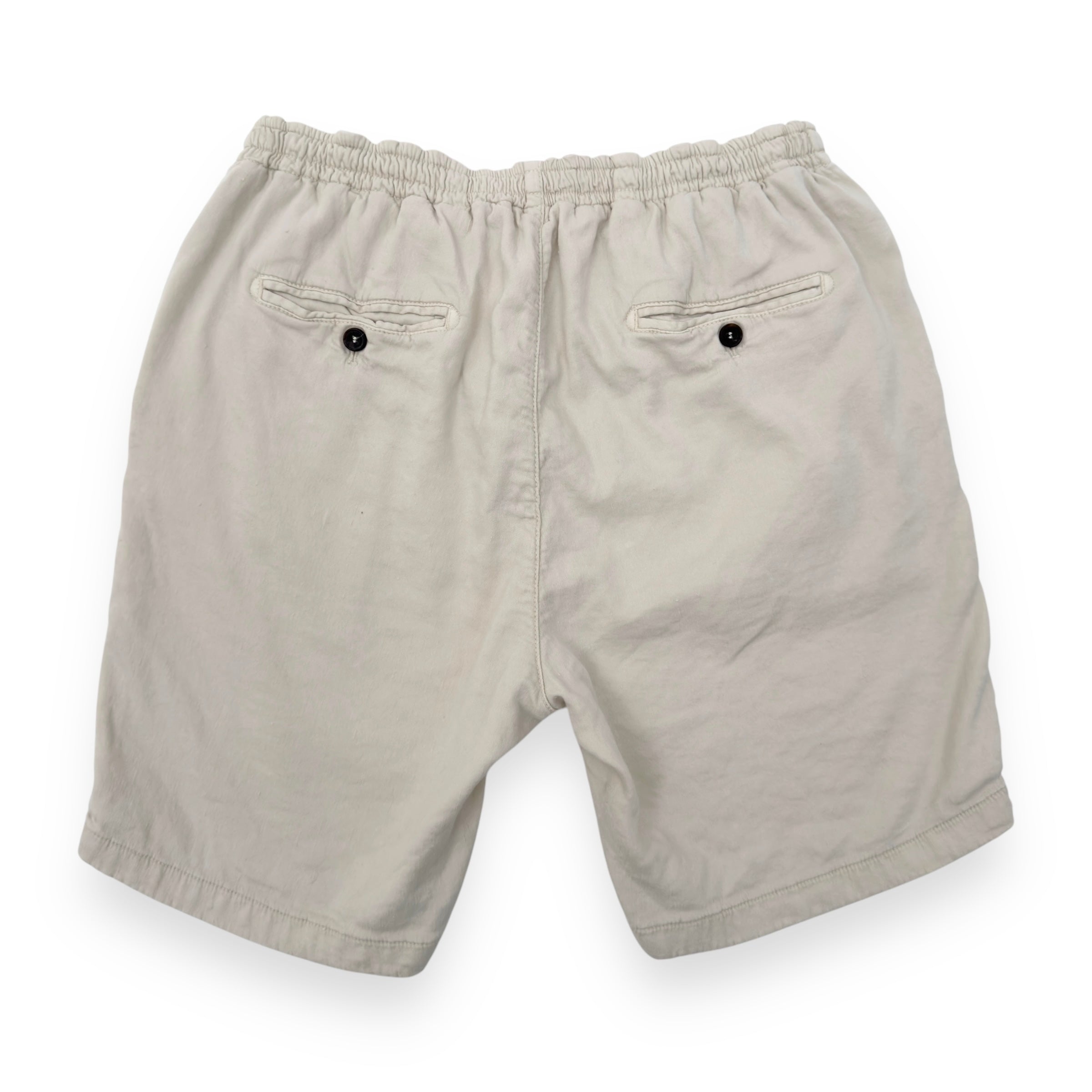 THOM SWEENEY LINEN JERSEY PLEATED SHORTS IVORY W32”