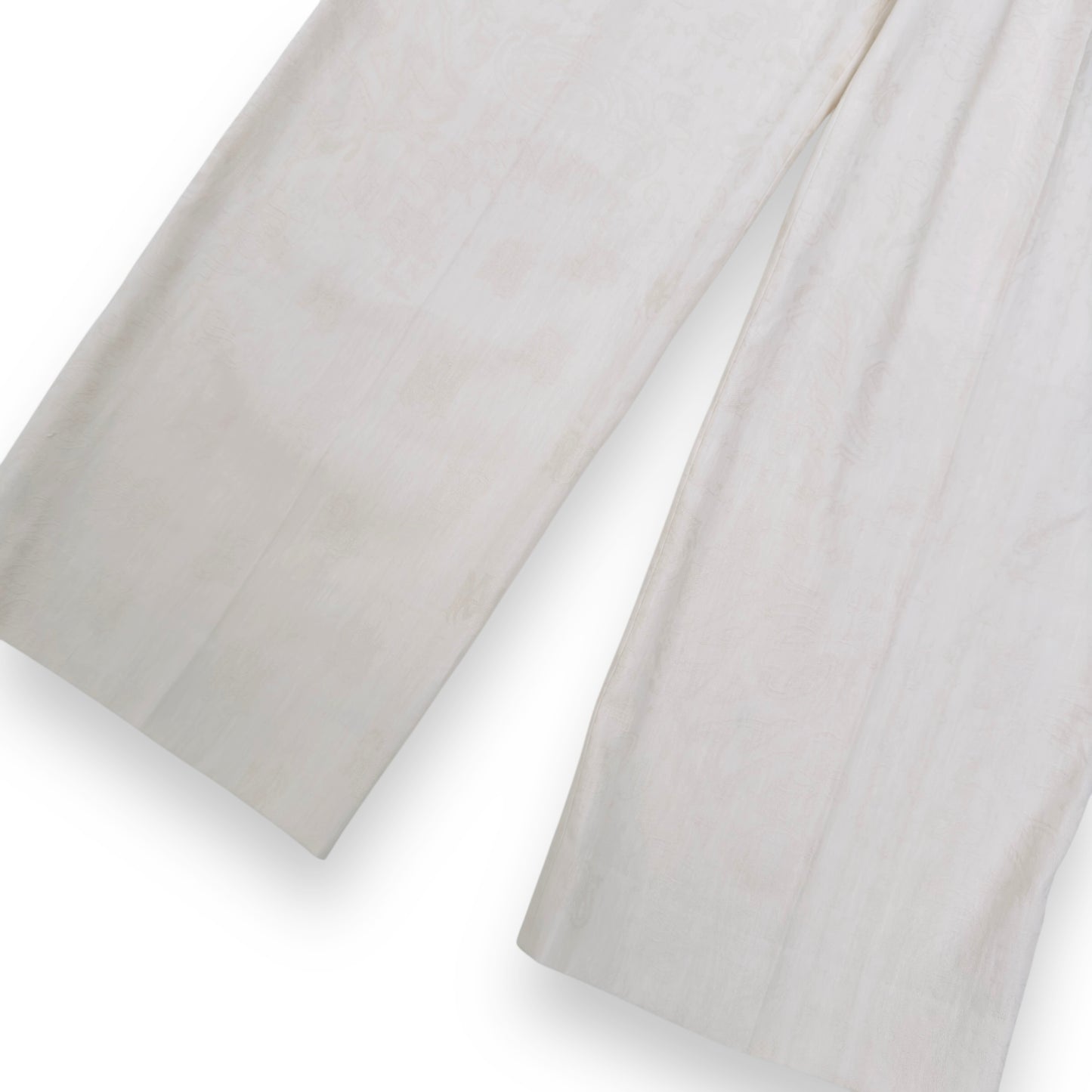 AMIRI LINEN-BLEND PLEATED TROUSERS CREAM 50 / L