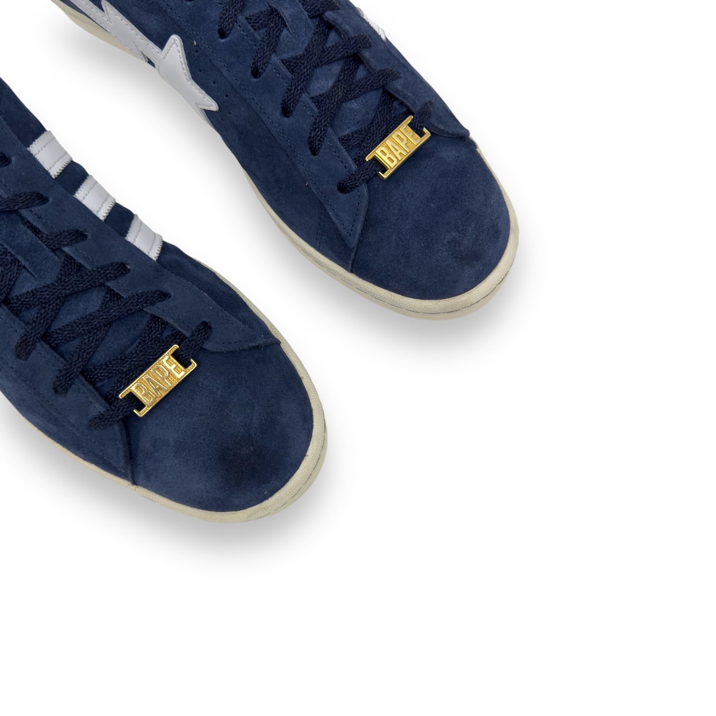 BAPE X ADIDAS CAMPUS 80S 30TH ANNIVERSARY SUEDE SNEAKER NAVY UK10.5