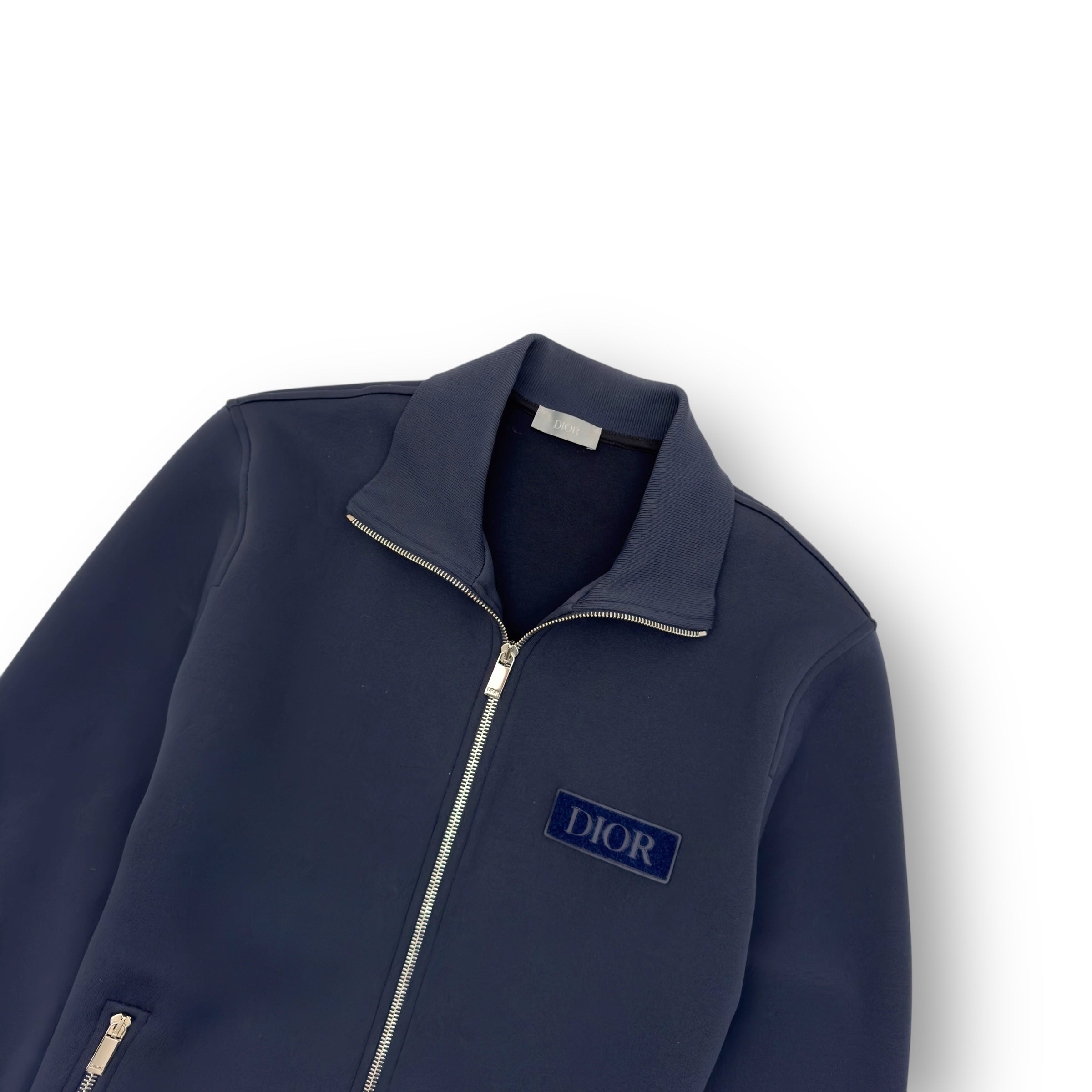 DIOR TECHNICAL FABRIC TRACK JACKET NAVY M