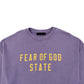 FEAR OF GOD ESSENTIALS OVERSIZED CREWNECK T-SHIRT PURPLE / YELLOW L
