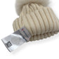 MONCLER WOOL BEANIE WITH POM POM CREAM O/S
