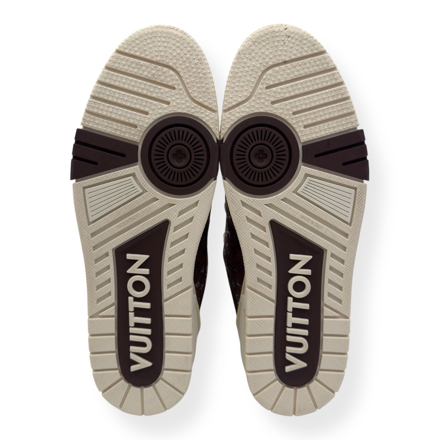 LOUIS VUITTON X TYLER THE CREATOR LV TRAINER MOCHA BROWN / BEIGE UK10