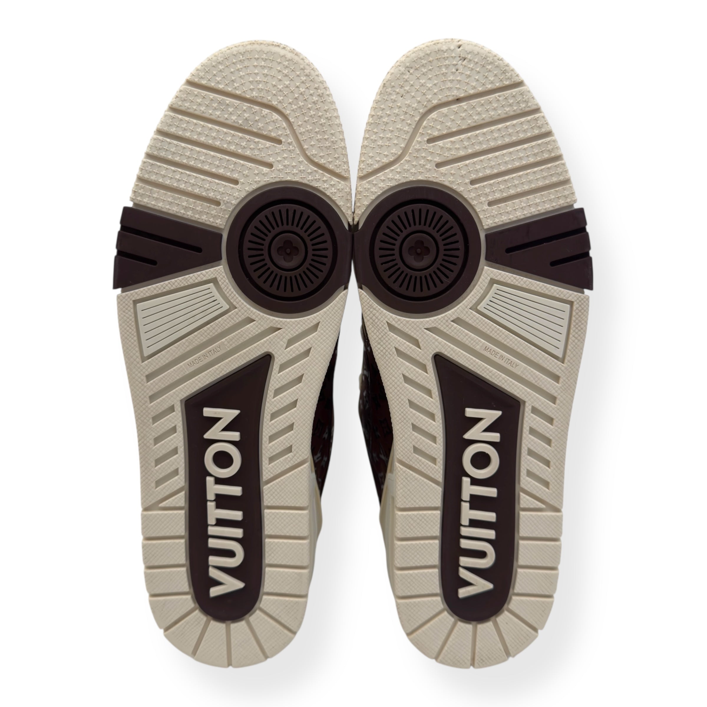 LOUIS VUITTON X TYLER THE CREATOR LV TRAINER MOCHA BROWN / BEIGE UK10