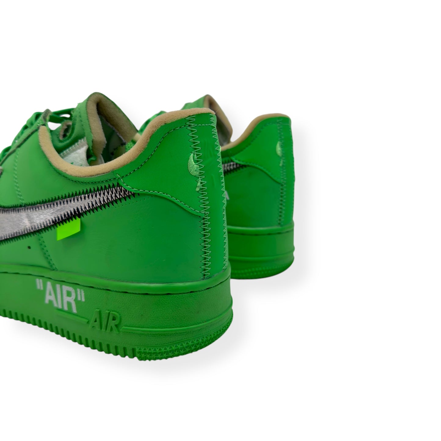 NIKE AIRFORCE 1 X OFF-WHITE LOW TOP SNEAKER BROOKLYN GREEN UK11